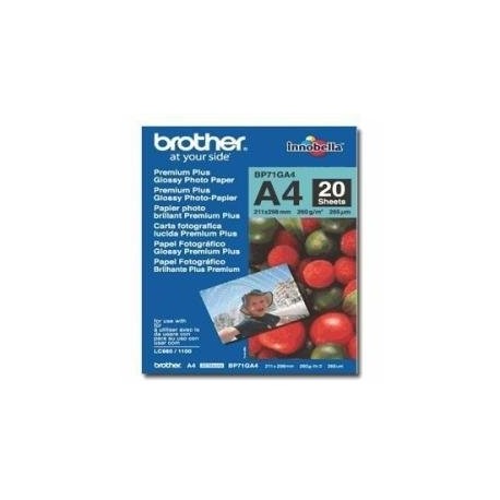 Brother BP71GA4 - Pack de 20 hojas de papel fotográfico Glossy Premium A4 260 g/m2 