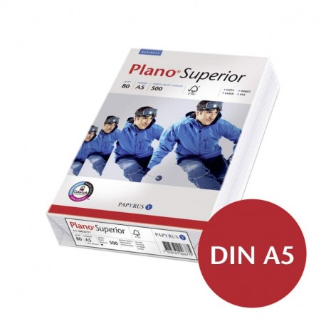 Papyrus PlanoSuperior, A5 A5 148×210 mm Blanco - Papel A5, A5 148x210 mm , Universal, Blanco, 80 g/m², 500 hojas 