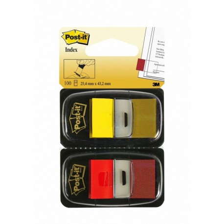 Post-It 680-RY2 - Pack de 2 marcadores index, 25.4 x 43.1, color multicolor