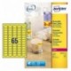 Avery L7651Y-25 - Pack de 25 hojas de mini etiquetas fluorescentes, 38.1 x 21.2 mm, color amarillo