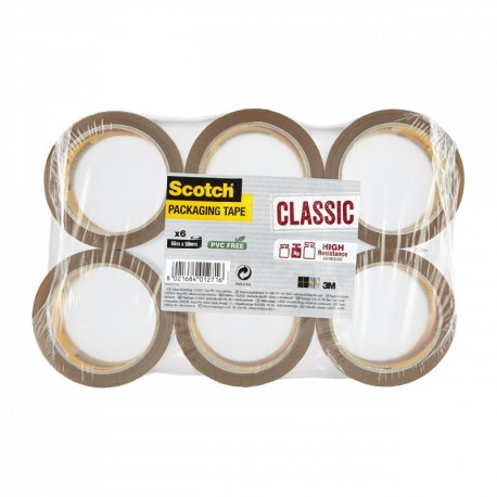 3M Scotch KT-0000-406-1 - Cinta de Embalaje, 66 m x 50 mm, Paquete con 6 Rollos