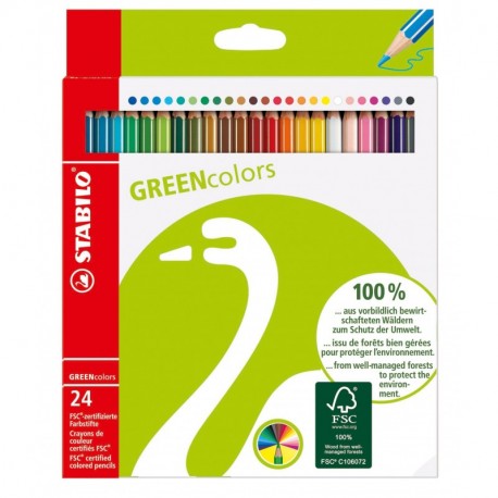 Stabilo Greencolors Pack de 24 lápices ecológicos