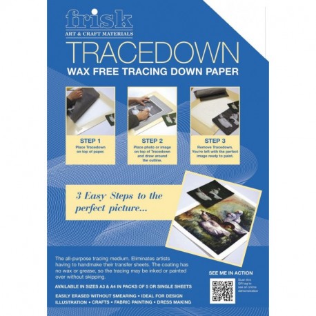 Frisk Tracedown - Papel de calco gráfico A4, 5 unidades , color blanco