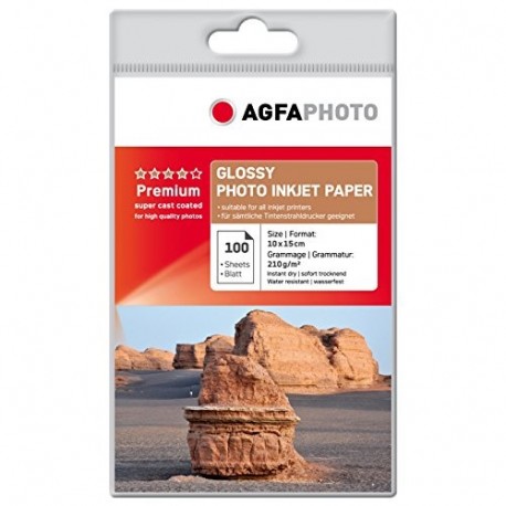 AgfaPhoto AP210100A6 - Papel fotográfico 260 ± 15, 45 ± 6%, 210 g, 100 hojas 