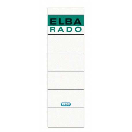 Elba Rado - Bolsa de 10 etiquetas autoadhesivas para archivadores y revisteros anchas, color blanco