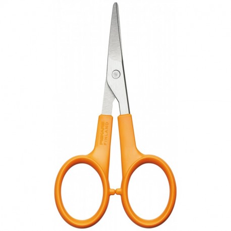Fiskars 1000813 - Tijeras curvas para manicura, punta afilada, diestros y zurdos, 10 cm