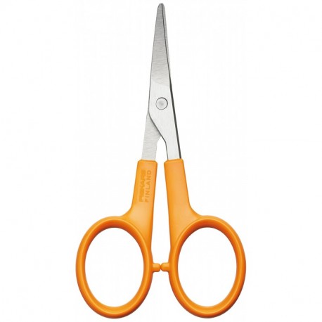 Fiskars 1000813 - Tijeras curvas para manicura, punta afilada, diestros y zurdos, 10 cm