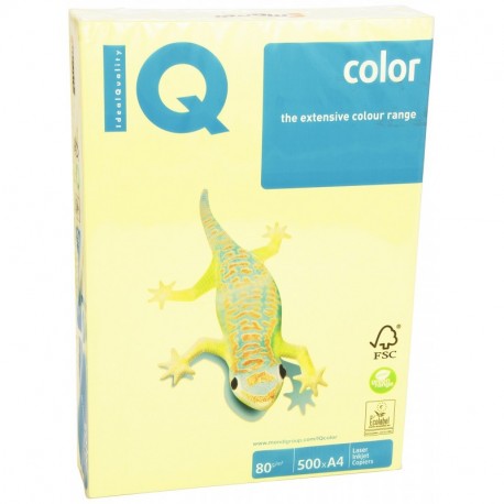 IQ 130114 - Pack de 500 hojas de papel multifunción color, A4, 80 gr, color amarillo