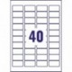 Avery L7781-25 - Pack de 25 folios de etiquetas brillantes, 45.7 x 25.4 mm , Transparentes