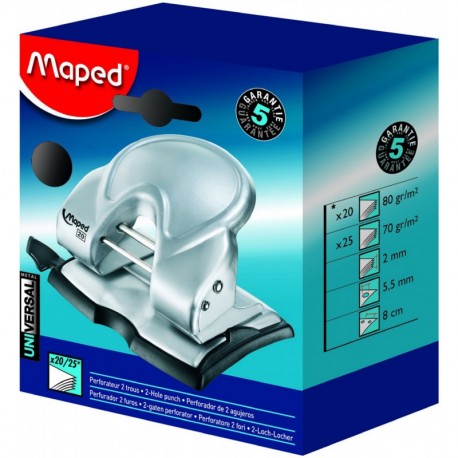 Maped 562000 25hojas Negro, Plata - Perforador de papel 25 hojas, Negro, Plata 