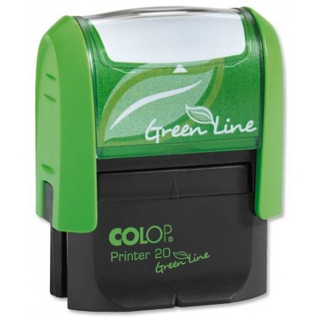 Colop Printer 20 Green Line - Sello de texto personalizable con tinta integrada 4 líneas, 37 x 13 mm 
