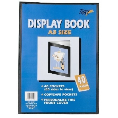 Tiger Display Book - Libro de presentación A3, 40 hojas 