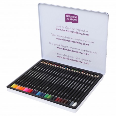 Derwent Academy Watercolour - Lápices acuarelables 24 colores 