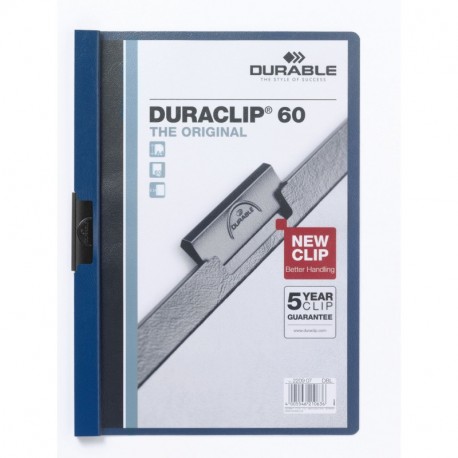 Durable Duraclip- 5 dossieres fastener, capacidad: 60 hojas, color azul