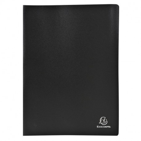 Exacompta 8551E - Carpeta de 50 fundas PVC, A4, color negro