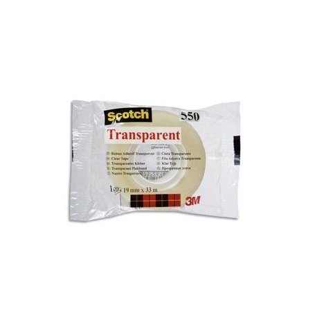 Scotch FT510029596 - Cinta adhesiva transparente, 19 mm x 33m, 1 unidad