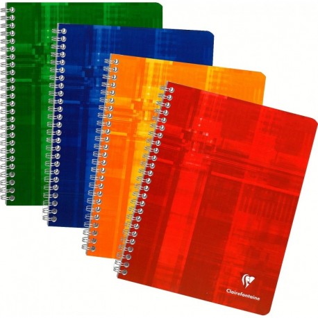 Clairefontaine 68721C - Lote de 5 Cuadernos con espirales A5 MAXI rayado francés Séyès de 100 páginas, colores surtidos