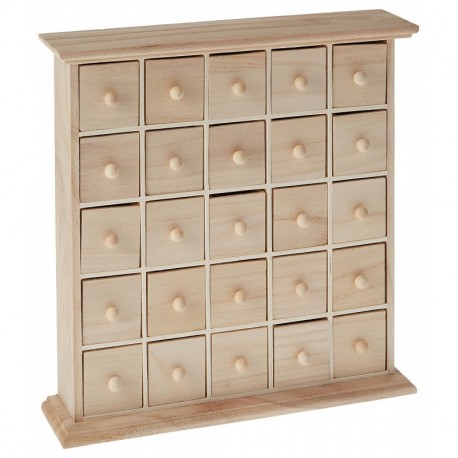 Artemio - Cómoda de madera, 25 cajones, color beige