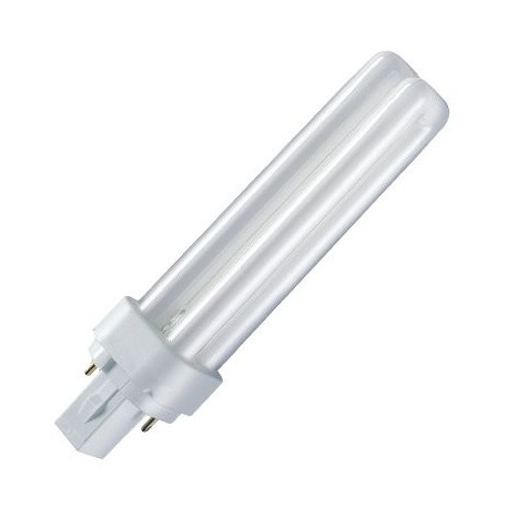 Osram Bombilla de bajo Consumo con 2 Tubos, Casquillo de 2 Pines para operar ECC G24d-3, 26 W