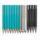 Prismacolor Premier lápices de grafito Drawing con gomas de borrar y sacapuntas, color negro 18-Piece Set