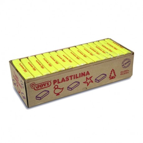 Jovi - Caja de plastilina, 15 pastillas 350 gr, color amarillo 7202 