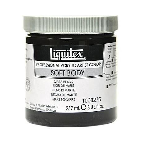 Liquitex Acrílico Profesional Soft Body, Tarro 237 ML, Negro de Marte