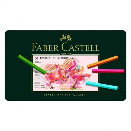 Faber-Castell 128560 - Estuche de cartón con 60 tizas pastel, multicolor