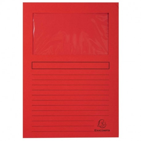 Exacompta 50105E - Lote de 100 Subcarpetas Forever® 120 con Ventana e Impresas, Color Rojo