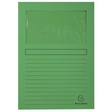 Exacompta 50103E - Lote de 100 Subcarpetas Forever® 120 con Ventana e Impresas, Color Verde