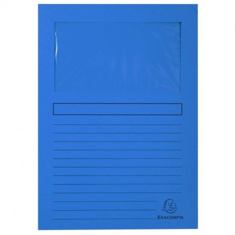 Exacompta 50102E - Lote de 100 Subcarpetas Forever® 120 con Ventana e Impresas, Color Azul