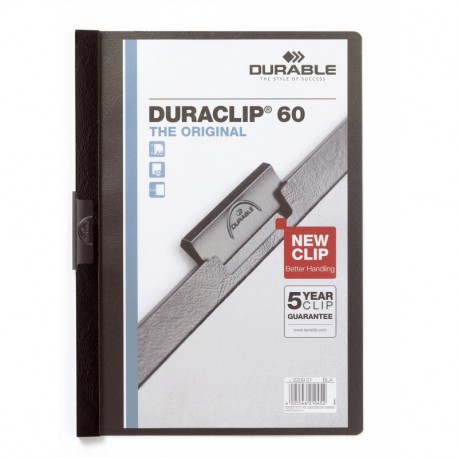 Durable Duraclip- 5 dossieres fastener, capacidad: 60 hojas, color negro