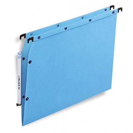 L Oblique AZ – Caja de 25 archivadores colgantes para armario AZV az azul