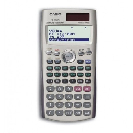 Casio FC-200V - Calculadora de bolsillo, plástico, 80 x 161 x 12,2 mm
