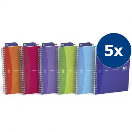 Oxford Office 100102483 - Cuaderno, tamaño A5, 180 páginas, lote de 5