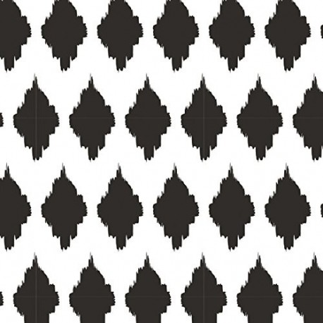 Clairefontaine 211200C Un rollo de 50m x 0m70 Alliance gift paper patrón punto ovalado negro sobre fondo blanco