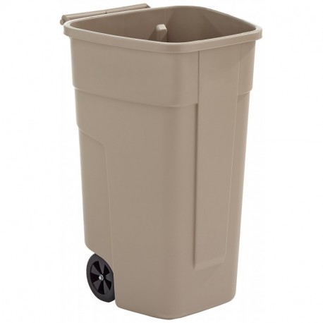 Rubbermaid R002218 - Cubo de basura móvil, capacidad de 100 l, beige