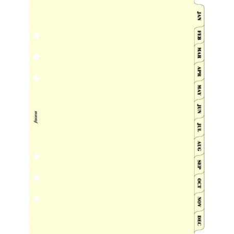 Filofax 341693 - Separador para archivadores A5, divisiones con los meses del año en inglés 