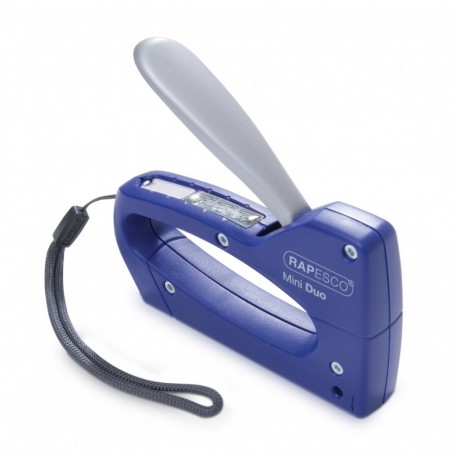 Rapesco Mini Duo - Grapadora de pared suministrada con 300 grapas, usa grapas 13 y 53/4-8 mm, color azul