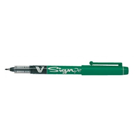 Pilot - V-Sign Pen - Rotulador punta de fibra punto medio- Verde - Caja 12 unidades 