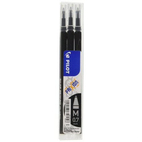 Plumas de Gel Borrables Pilot Pen Frixion Ball Punto fino Tinta negra roja  azul 3 piezas