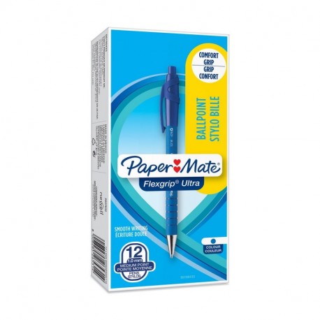 Paper Mate Flexgrip - Bolígrafo, 1.0 mm, color azul