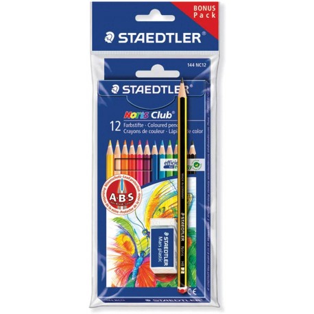 Staedtler 61 SET6 - Lápices de colores, caja con 12 unidades más lápiz y goma