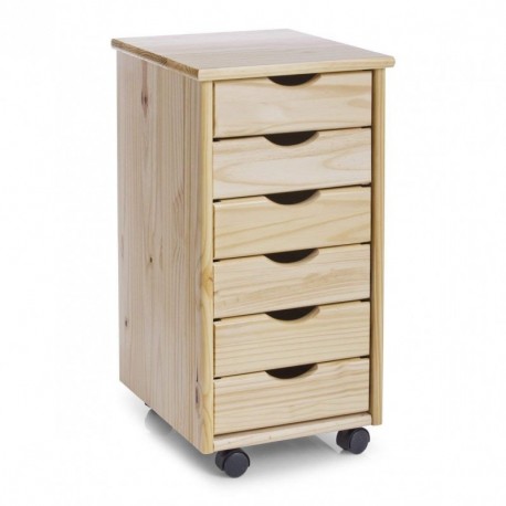 Zeller 13183 - Cajonera con ruedas madera de pino, 34 x 39 x 65 cm 