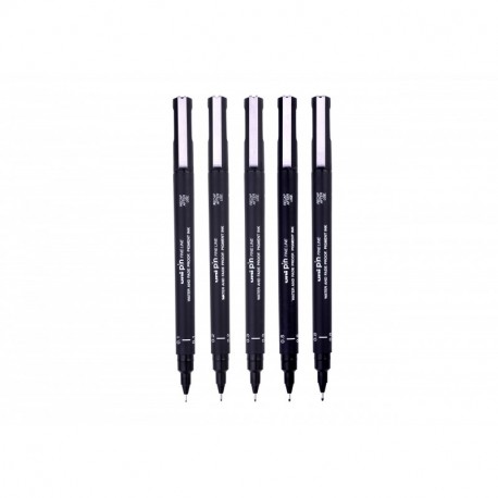 Uni-Ball 153486623 - Pack de 5 bolígrafo de dibujo, color negro
