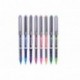 Bolígrafos UB-157 Eye Fine, varios colores, tinta Uni Super Ink, punta de 0,7 mm. Paquete de 8 unidades