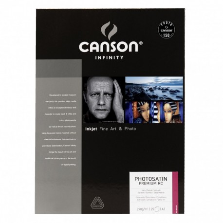 Canson Infinity PhotoSatin Premium RC 270 g/m2 - Papel fotográfico, caja 25 hojas, A3-29,7 x 42 cm
