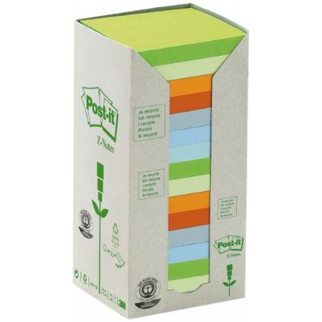 Post-It R330-1RPT - Pack de 16 notas recicladas, 76 x 76 mm, multicolor