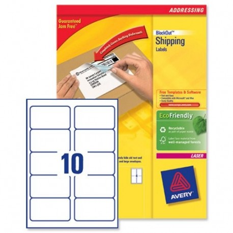 Avery BlockOut Shipping Labels - Etiqueta autoadhesiva Color blanco, 9,91 cm, 5,7 cm 