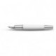 Faber-Castell 148591 - Pluma estilográfica E-motion con cuerpo en resina de color blanco, guilloqueada con el diseño romboida