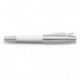 Faber-Castell 148591 - Pluma estilográfica E-motion con cuerpo en resina de color blanco, guilloqueada con el diseño romboida